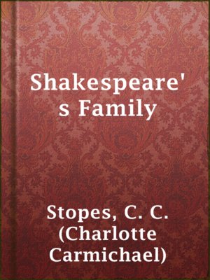 cover image of Shakespeare's Family